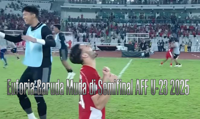Pemain Timnas U-23 selebrasi usai menang adu penalti lawan Thailand