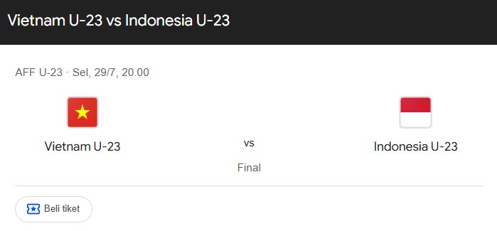 Jadwal Pertandingan AFF U-23 Hari Selasa 29 Juli 2025